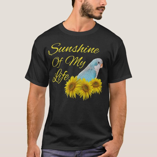 Camiseta Quaker Parrot Blue Monk Parakeet Sunshine (Anverso)