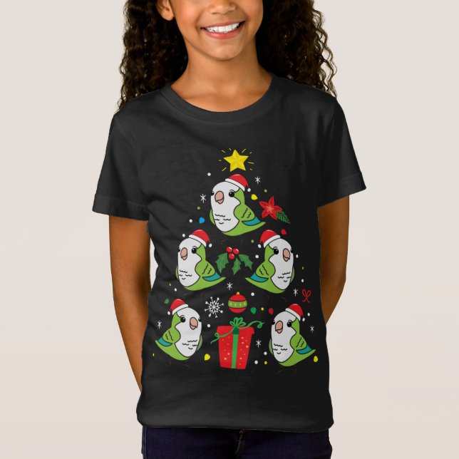 Camiseta Quaker Parrot Green Christmas Ornamny Tree Funny (Anverso)