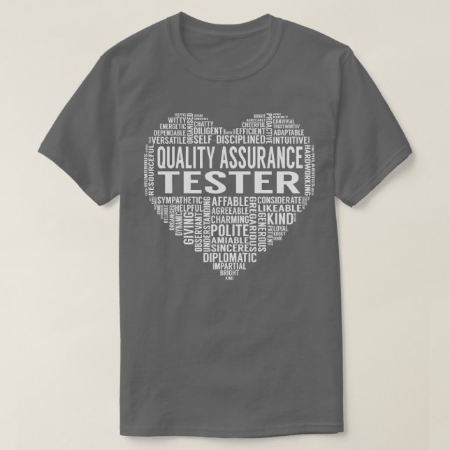 Camiseta Quality Assurance Tester Heart (Diseño del anverso)