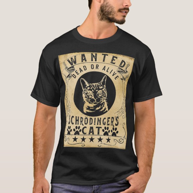 Camiseta Quantum Mechani, el gato de los Schrdingers muerto (Anverso)