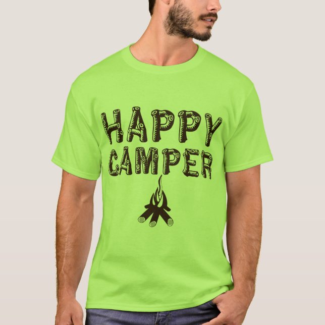 Camiseta que acampa - campista contento (Anverso)