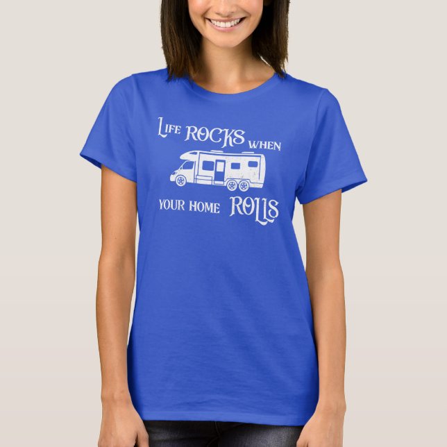 Camiseta que acampa de Motorhome, campervan o de (Anverso)
