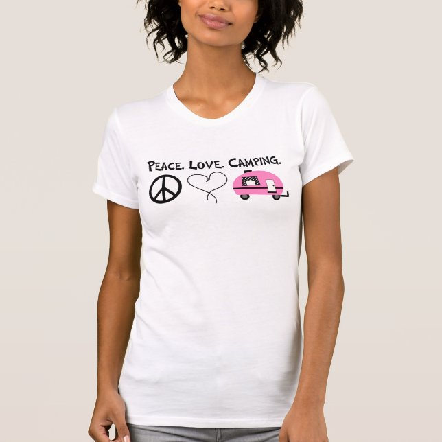 Camiseta que acampa del amor de la paz (Anverso)