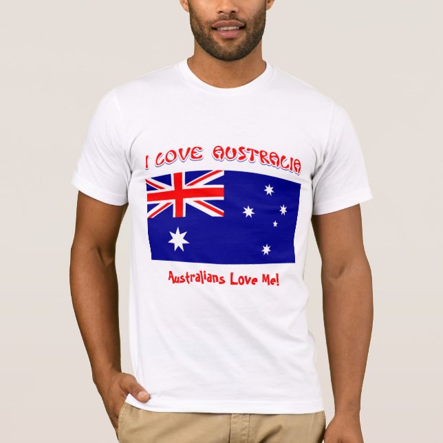 Camiseta que amo AUSTRALIA Los australianos me ama (Anverso)