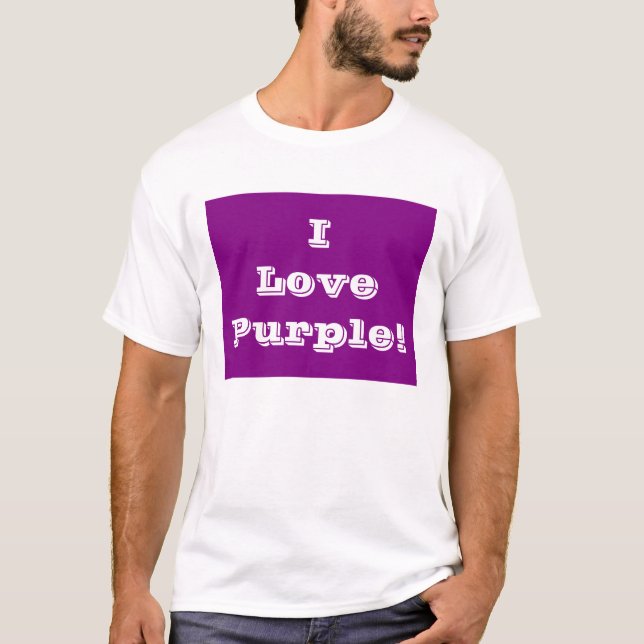 Camiseta que amo púrpura (Anverso)