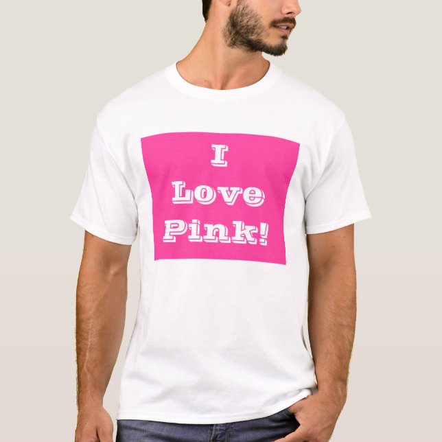 Camiseta que amo rosa (Anverso)