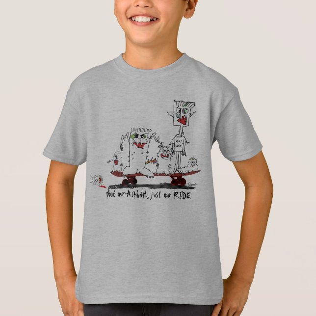 Camiseta que anda en monopatín de la camisa del (Anverso)