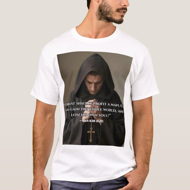 Camiseta “¿Qué aprovechará al hombre?” (Anverso)