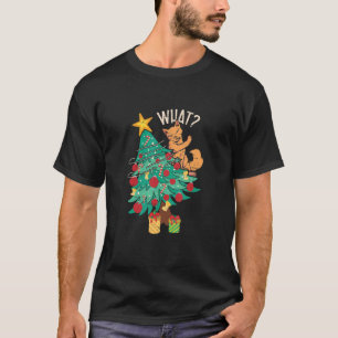 Camiseta Qué árbol de Navidad garras Meow gato mascota feli