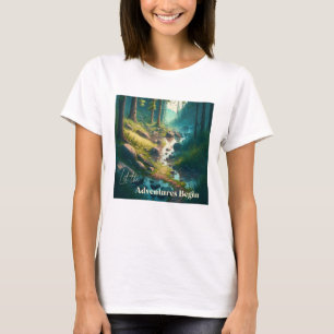 Camiseta Que Comiencen las Aventuras   Arte de Camping