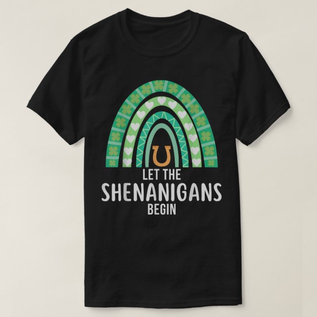 Camiseta Que comiencen las travesuras Arco Iris Verde San P (Diseño del anverso)
