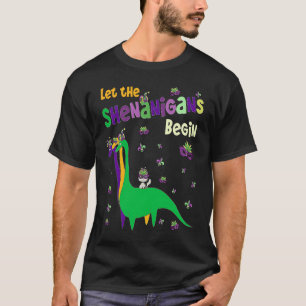 Camiseta Que Comiencen Las Travesuras Gato Dinosaurio Dino