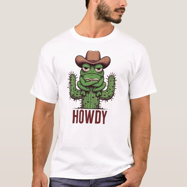 Camiseta ¡Qué compañero! Atractivo vaquero de rana de estil (Anverso)