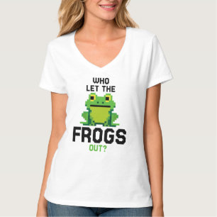 Camiseta Que Dejaron Que Las Ranas Fuera Píxeles De Anfibio