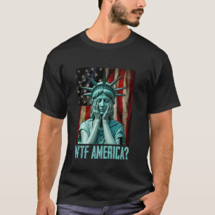 Camiseta Qué diablos América Estatua de la Libertad llorand