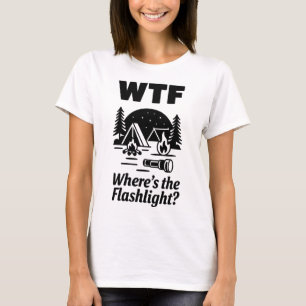 Camiseta ¿Qué diablos? ¿Dónde está la linterna? Arte divert