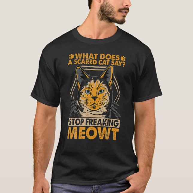 Camiseta ¿Qué Dice Un Gato Asustado (Anverso)