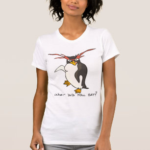 Camiseta ¿Qué dijiste? Pingüino macarrónico divertido