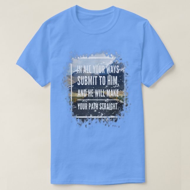 Camiseta Que Dios dirija tu camino hacia la Biblia cristian (Diseño del anverso)