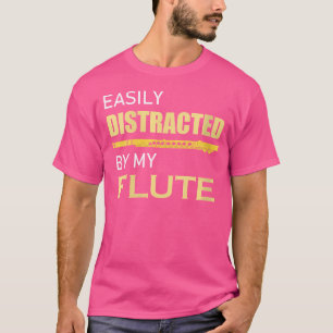 Camiseta Que Distrae Por Mi Música Clásica Flute Irónica