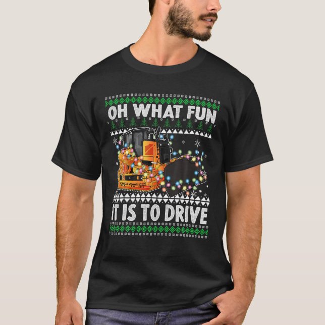 Camiseta Qué Diversión Es Conducir, Navidades Humor Bulldo (Anverso)
