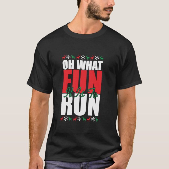 Camiseta Qué Diversión Es Ejecutar Xmas Santa Runner Gracio (Anverso)