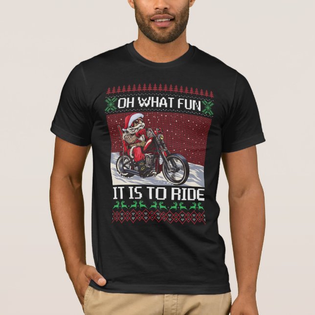 Camiseta Qué Diversión Es Pasar En Motocicleta De Santa Rid (Anverso)