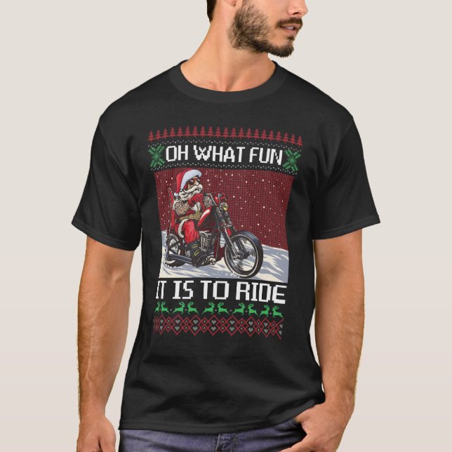 Camiseta Qué Diversión Es Pasar En Motocicleta De Santa Rid (Anverso)