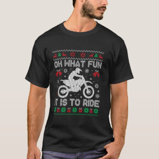 Camiseta Qué Diversión Es Pasar En Motocicleta Fea Christma