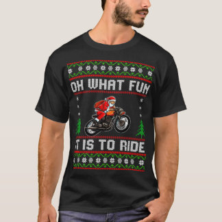 Camiseta Qué Diversión Es Pasar En Motocicleta Santa Christ