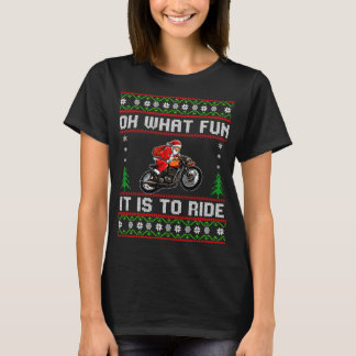 Camiseta Qué Diversión Es Pasar En Motocicleta Santa Christ