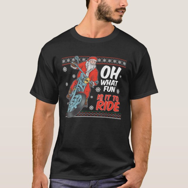 Camiseta Qué divertido es viajar en motocicletas Navidades  (Anverso)