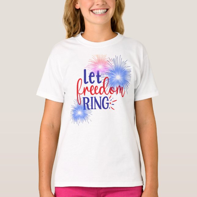 Camiseta Que el Anillo de la Libertad Fuegos artificiales R (Anverso)