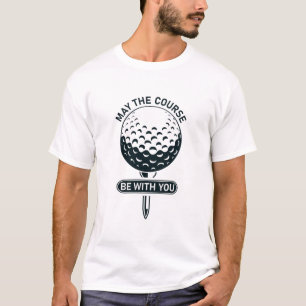 Camiseta Que el campo esté con tu golfista de carrito de go