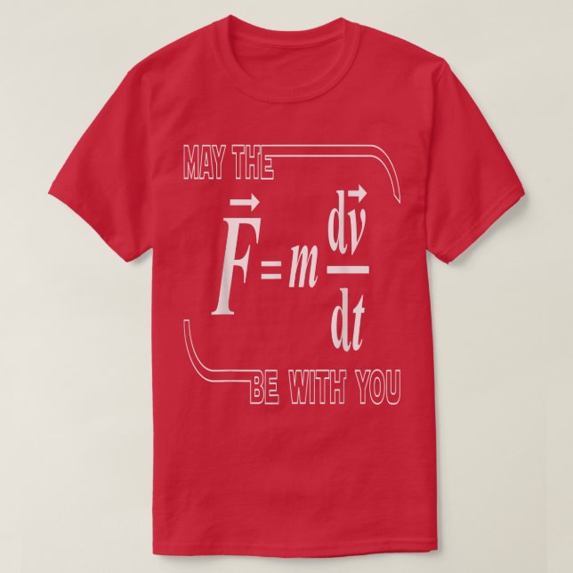 Camiseta Que El (F=m dvdt) Esté Con Usted (Diseño del anverso)