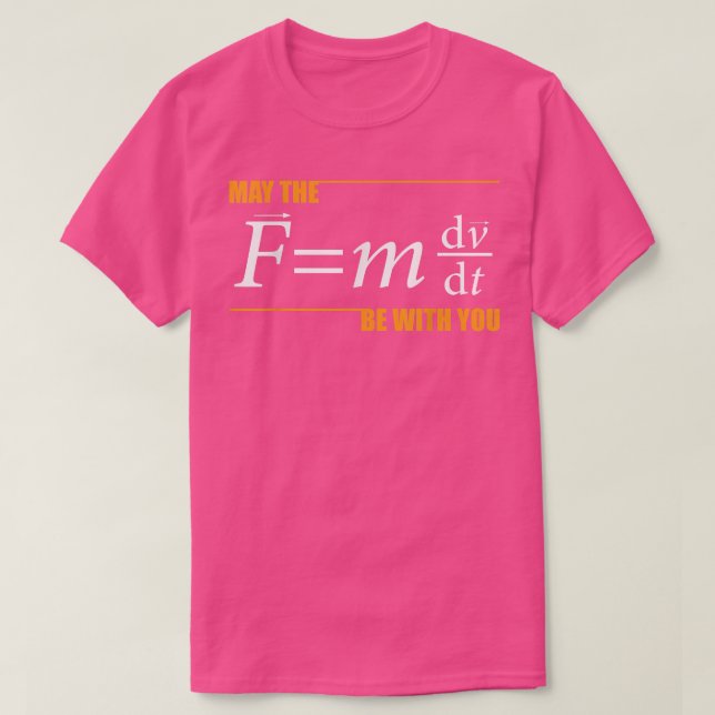 Camiseta Que El (F=mdvdt) Esté Con Usted Graciosa Ciencias  (Diseño del anverso)