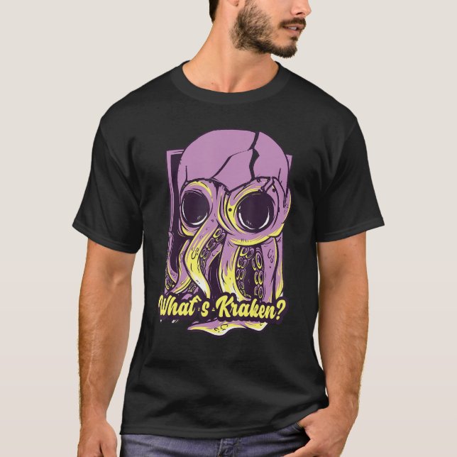 Camiseta Qué es el pulpo Kraken Skull Funny Skul (Anverso)