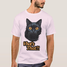 Camiseta ¡¿Qué es eso?! Gato negro sorprendido con ojos Nar