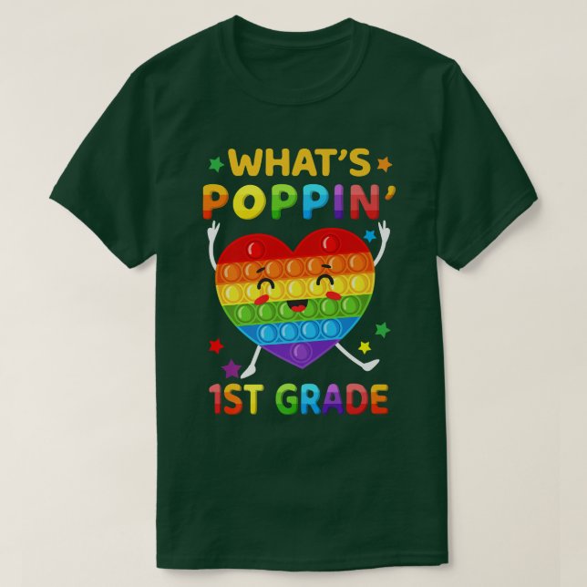 Camiseta Qué es Poppin 1º grado de vuelta a la escuela Pop  (Diseño del anverso)