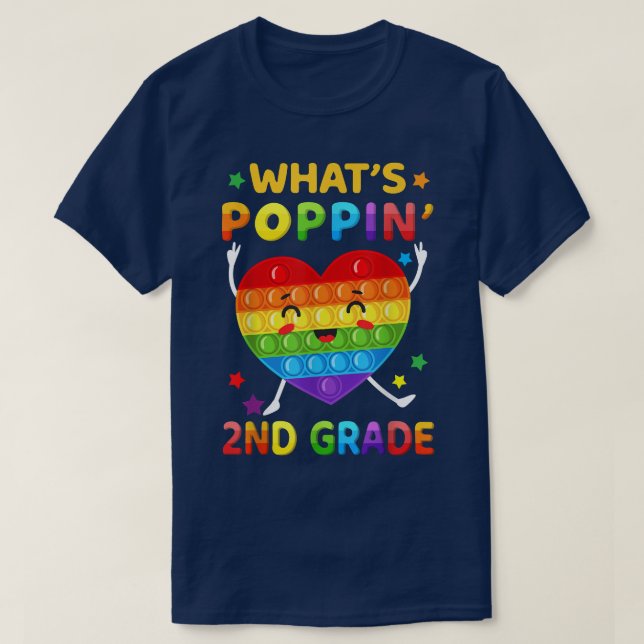Camiseta Qué es Poppin 2º grado de vuelta a la escuela Pop  (Diseño del anverso)