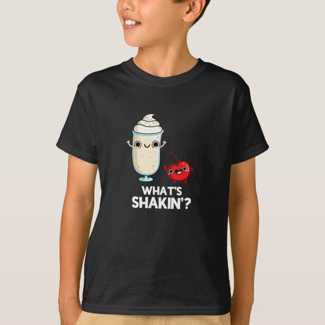 Camiseta Qué es Shakin Funny Cherry Milkshake Pun Dark BG (Anverso)