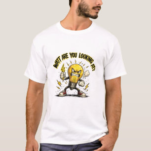 Camiseta ¿Qué estás mirando? Bombilla enojada divertida