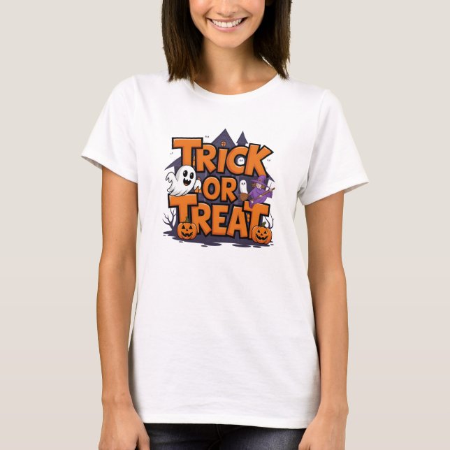 Camiseta ¡Qué fantasmal Halloween con caramelos! (Anverso)