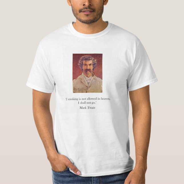 Camiseta que fuma del tubo de Mark Twain (Anverso)