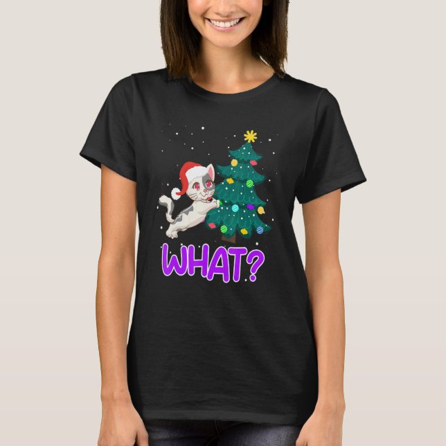 Camiseta Qué gato abeto gatito (Anverso)