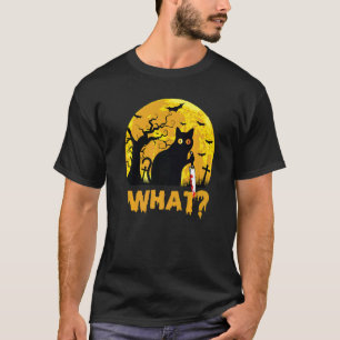 Camiseta Qué gato asesino sostiene cuchillo Disfraz de Hall