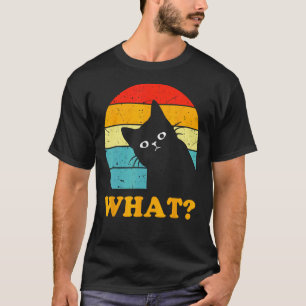 Camiseta Qué gato curioso - Divertido atardecer fresco vint