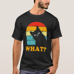 Camiseta Qué gato curioso - Divertido atardecer fresco vint
