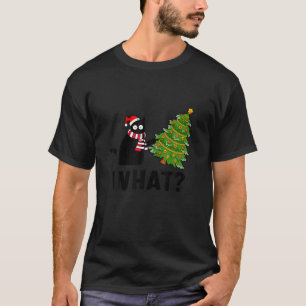 Camiseta Qué gato negro divertido del árbol de Navidad