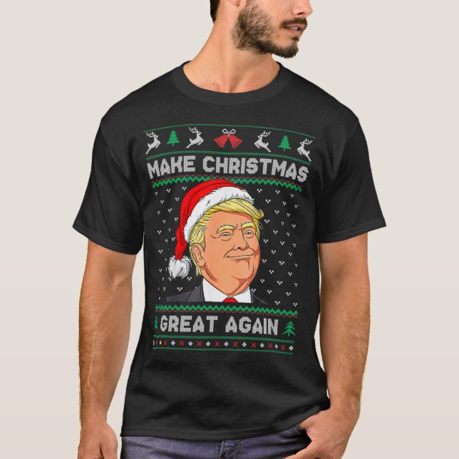 Camiseta Qué gracioso es que Trump haga a los Navidades gra (Anverso)